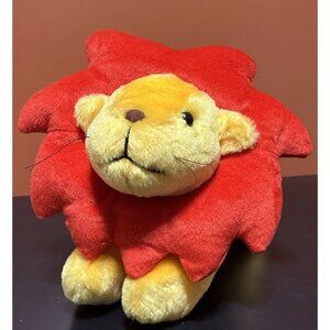 Vintage 1998 Sugarloaf Lion Plush Stuffed Animal Lying Red Mane